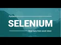 Read Data From Excel Sheet Python Selenium Pytest Framework SQA Tools
