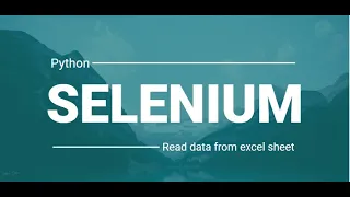 Read Data From Excel Sheet Python Selenium Pytest Framework SQA Tools