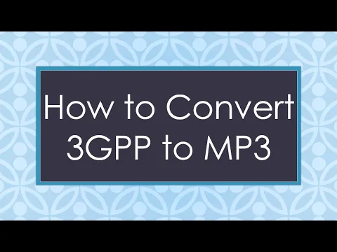 Download MP3 How to Convert 3GPP to MP3