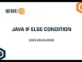 Java If Else Condition Part - 2 QO-BOX