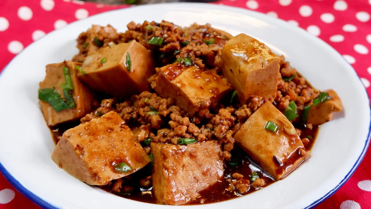 Homestyle Chinese Quick Braised Tofu with Minced Meat  Chinese Style Beancurd Recipe Tau Kwa