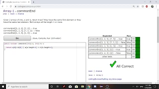 Array-1 commonEnd Java Tutorial Codingbat com