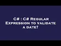 C C Regular Expression to validate a date