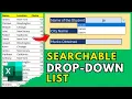 Searchable Dropdown Dependent Dropdown in Excel Dynamic Drop Down Lists Using Formulas