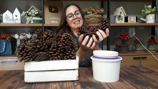 Transformei Pinhas e Potes de Plástico em um Vaso de Cerâmica Chique para o NATAL
