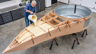 Man Uses Cattle Trough to Build an Amazing Motorboat | Full Build by @Bourbonmoth