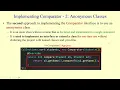 Comparator interface how to implement it Named Classes Anonymous Classes Lambda Functions