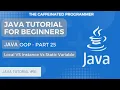 Difference Between Instance Static and Local Variables in Java Java Tutorial for Beginners