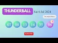Thunderball Draw Results on Sat 6 Jul 2024 The National Lottery UK