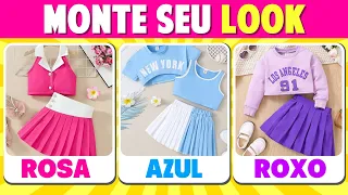 π©·β MONTE SEU LOOK ROSA, AZUL OU ROXO! πππ DESAFIO FASHION SUPER DIVERTIDO