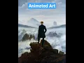 Caspar David Friedrich's Wanderer Above a Sea of Mist comes to life!  #art #ai #painting#artist