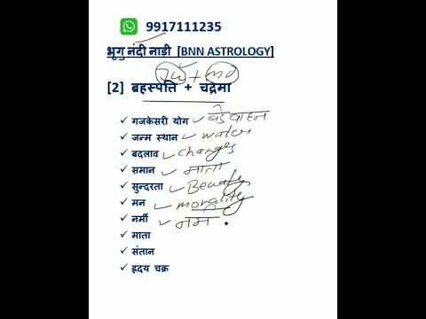 Jupiter moon conjunction in BNN astrology | बृहस्पति और चंद्रमा भृगु नंदी नाड़ी
