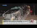 Driver rescued in Moore County crash