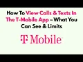 How To View Calls Texts In The T-Mobile App - What You Can See Limits