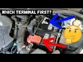 Which battery terminal to disconnect first connect first