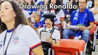 Drawing Ronaldo during a World Cup Game