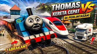 INSANE!! Thomas Train VS Fast Train Almost Crash With Truck at Railroad Crossing 😱🚆