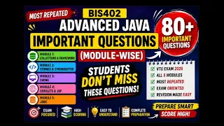BIS402 Advanced Java Important Questions Module-wise VTU Exam Preparation 2026