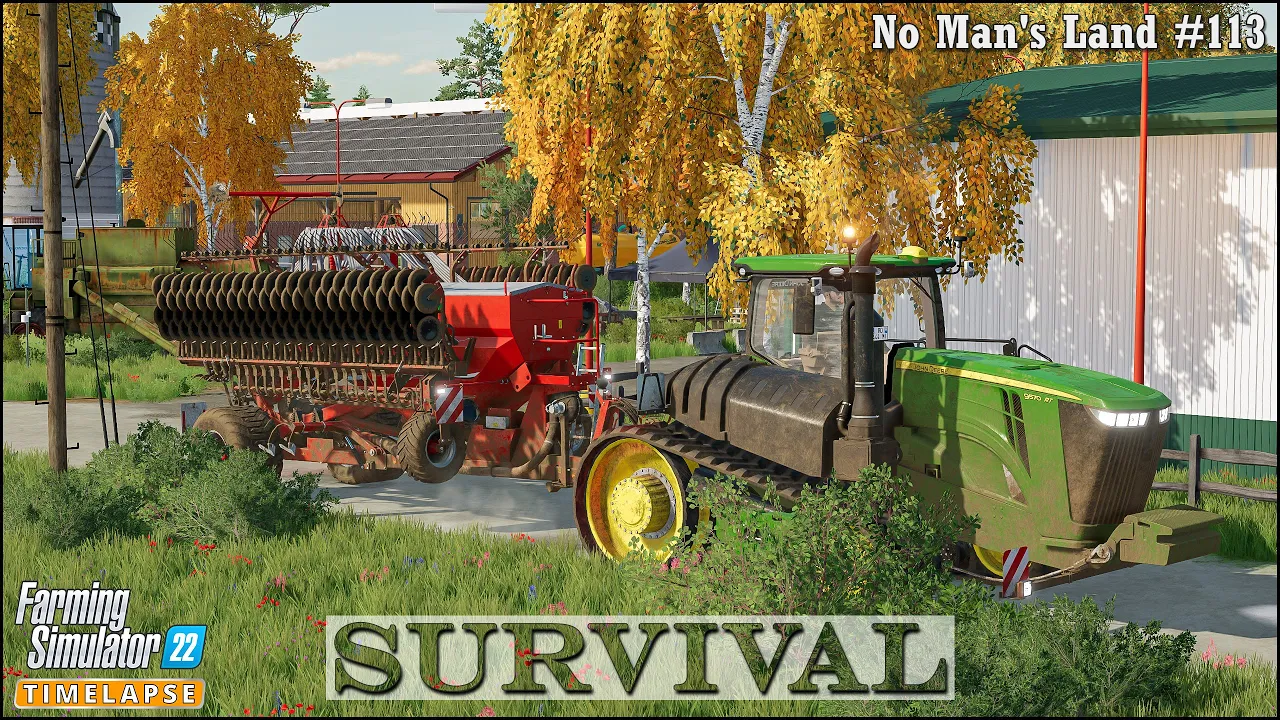 Survival in No Man's Land Ep.113🔹Sowing Wheat. Harvesting Sorghum. Rolling🔹Farming Simulator 22