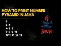 How to Print Number Pattern Program in Java