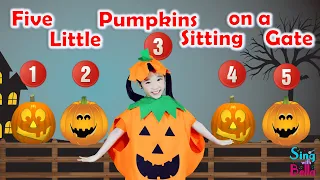 🎃 Five Little Pumpkins Sitting on a Gate | Halloween Song | Remastered | Sing & Dance Along