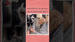 يا للجمال حوار مذهل بين مسن ة تركية وقطة 