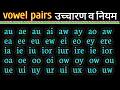 21 vowel pairs - ae ai au au aw ay ea ei eo ew ka ucharan A E I O U