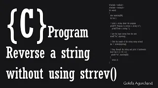 C Program to reverse a string without using strrev