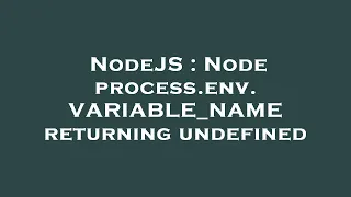 NodeJS Node process env VARIABLE - NAME returning undefined