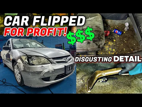 Download MP3 Flipping This $1000 Honda Civic For Profit $$$ Side Hustle! Disgusting Car Detailing Restoration