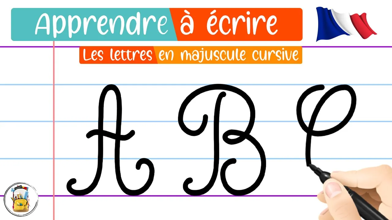 Apprendre À Écrire Les Lettres De L'Alphabet En Majuscule Cursive - Apprendre À Tracer Les Lettres
