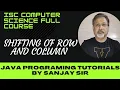 shifting of row and column elements ISC computer java class 12 class 11