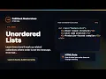 HTML Unordered Lists - HTML Data Foundation FullStack Masterclass HTML Course