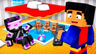 Hice una PISCINA SECRETA en mi CASA en Minecraft