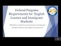 Federal Program Requirements for English Learner and Immigrant Students