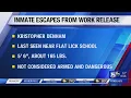 Southeast Kentucky inmate escapes from work release