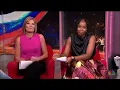 Zinhle Essamuah in a black satin top ft Kate Snow 7-11-2024