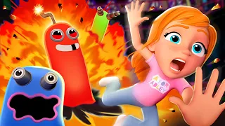 RAiNBOW GHOSTS 5 - EXPLODED BY RED!!  Adley and Orange help save Niko! Trapped in the Portal House!