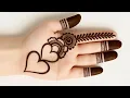 Very Easy Simple Mehndi design Beautiful heart shape mehndi trick mehandi ki design mehendi