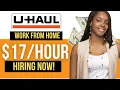 17- Uhaul Work from Home Jobs PART TIME FULL TIME Remote Jobs Hiring Now
