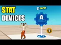 How do you use the Stats Devices in Fortnite Creative