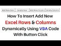 Insert Add New Rows Columns Using VBA in Excel 2016
