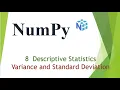 NumPy 8 Descriptive Statistics - variance and standard deviation