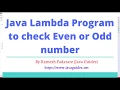 Java 8 Lambda Program to check Even or Odd number