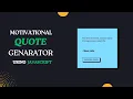 Build A Random Quote Generator in HTML CSS JavaScript