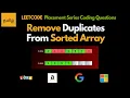 Remove Duplicates From Sorted Array - Tamil