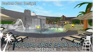 Roblox Bloxburg Tropical Oasis Backyard - Custom Pool