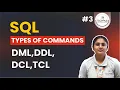 Types of SQL Commands Explained DML DDL DCL TCL SQL Tutorial for Beginners