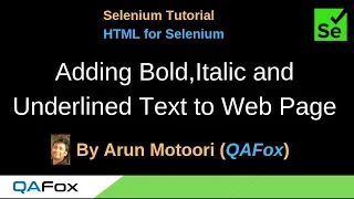 HTML for Selenium - Part 6