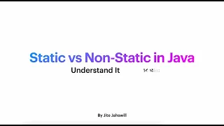 Java for Beginners Static vs Non-static Learn Java Programming Easily